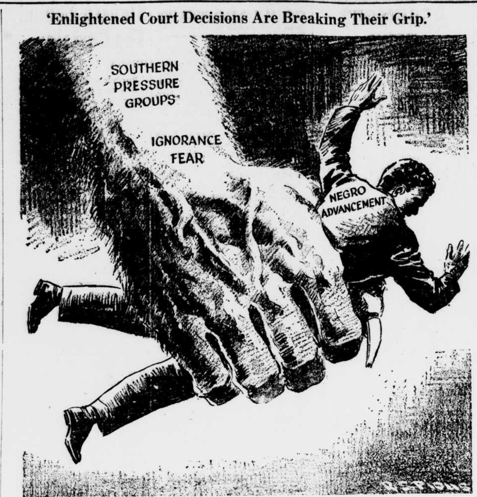 “Enlightened Court Decisions Are Breaking Their Grip”. 1954